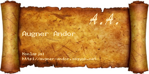 Augner Andor névjegykártya